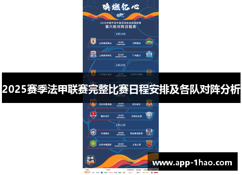 2025赛季法甲联赛完整比赛日程安排及各队对阵分析